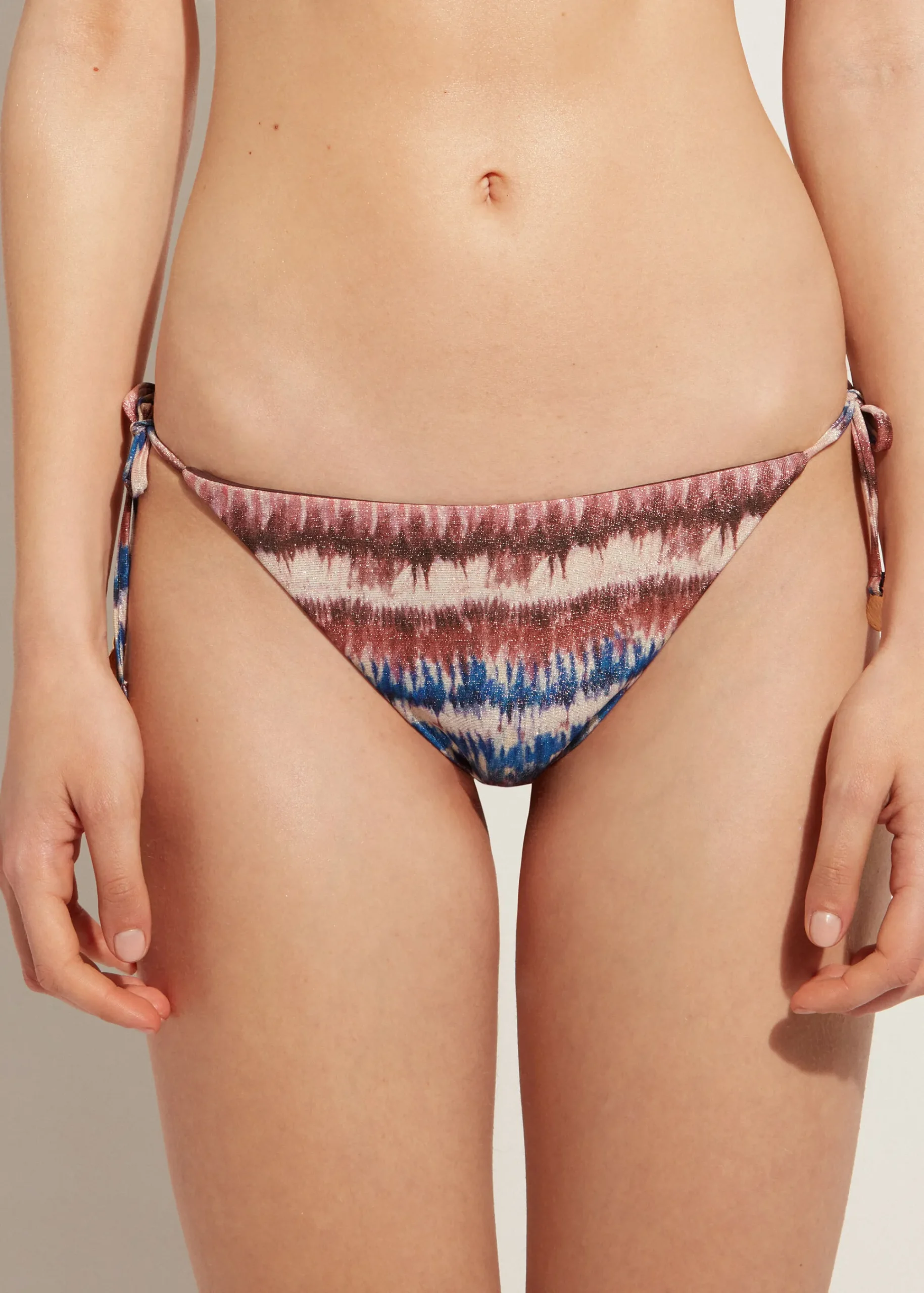 Bikini^Calzedonia Formentera Tie-Dye Bow Bikini Bottoms 689C - Tie Dye Lame