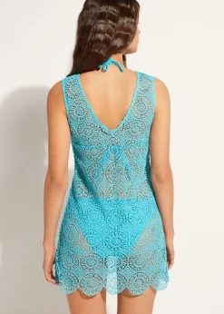 Beachwear^Calzedonia Geometric Crochet Dress 616C - Turquoise Green