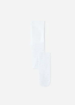 Tights^Calzedonia Girls' All-Over Polka Dot Tulle Tights 5258 - White Colourful Polka Dot Tulle