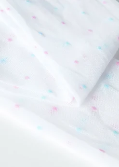 Tights^Calzedonia Girls' All-Over Polka Dot Tulle Tights 5258 - White Colourful Polka Dot Tulle