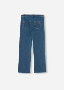 Leggings^Calzedonia Girls' Cropped Flared Denim Leggings 3210 - Blue Denim