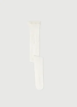 Tights^Calzedonia Girls' Fishnet Tights 5264 - Milk White Vertical Fishnet Motif