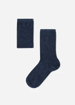 Short Socks^Calzedonia Girls' Glitter Cashmere Short Socks 9372 - Ch-Costa Blu