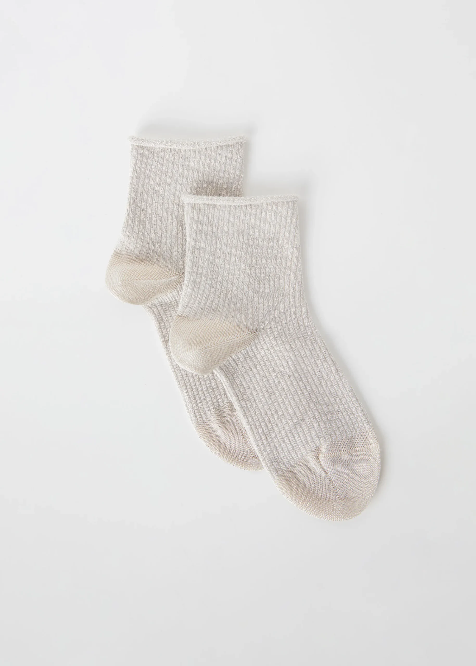 Short Socks^Calzedonia Girls' Glitter Short Socks 9749 - Ivory Glitter