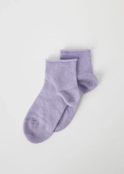 Short Socks^Calzedonia Girls' Glitter Short Socks 9751 - Lilac Glitter
