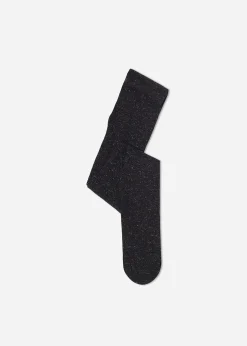 Tights^Calzedonia Girls' Glitter Viscose Tights 4758 - Light Black/Silver Glitter