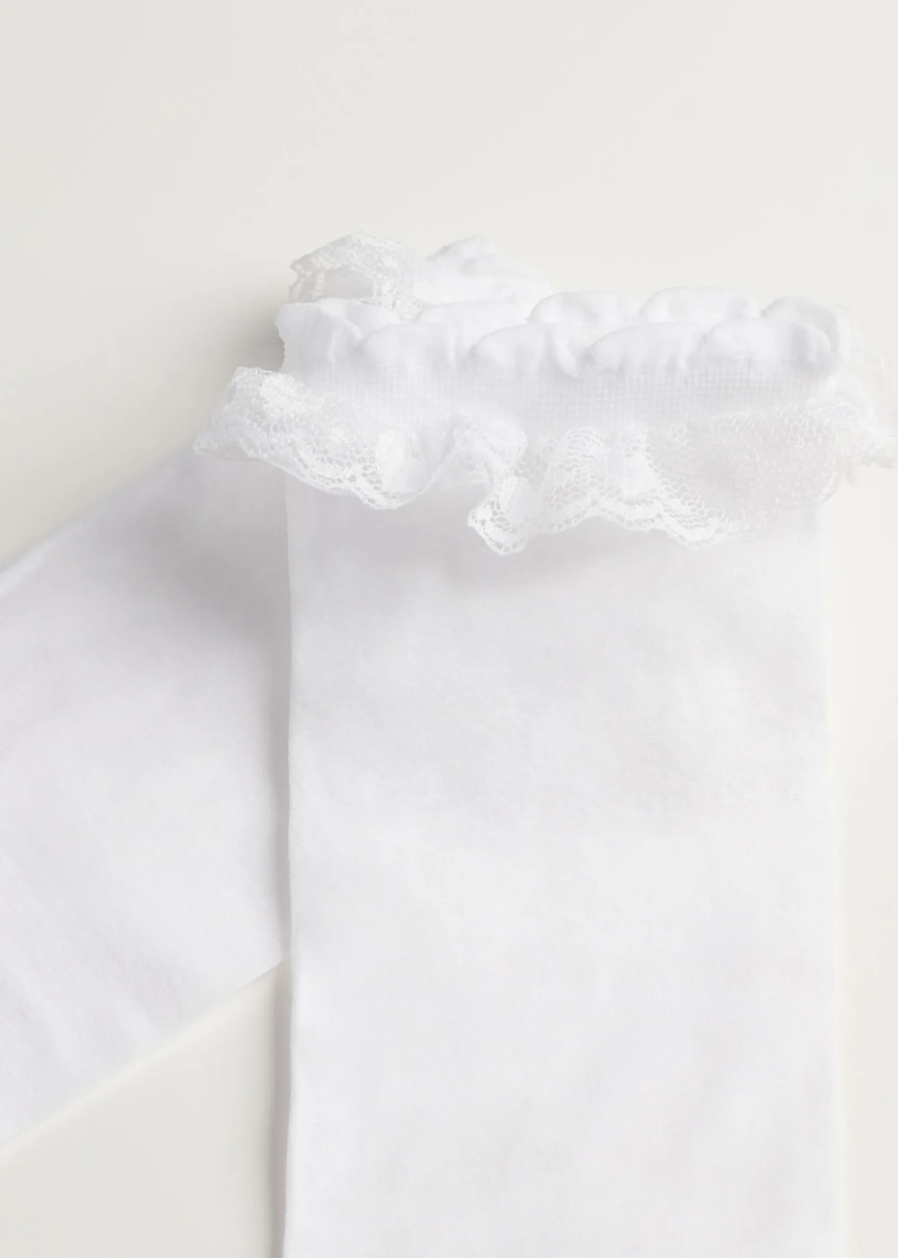Short Socks^Calzedonia Girls' Heart Patterned Short Socks 5062 - White Ruffle Applique Hearts