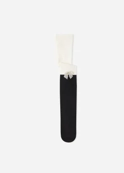 Tights^Calzedonia Girls' Over-Knee Effect Tights With Bow Application 5261 - Milk White Longuette Bow
