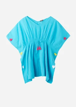 Beach Cover Ups^Calzedonia Girls' Tassel Kaftan Dress 616C - Turquoise Green