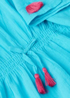 Beach Cover Ups^Calzedonia Girls' Tassel Kaftan Dress 616C - Turquoise Green