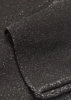 Short Socks^Calzedonia Glitter Short Socks 6667 - Charcoal Black Glitter