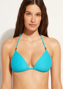 Bikini^Calzedonia Graduated Padded Triangle Bikini Top Casablanca 629C - Turquoise Green 3D