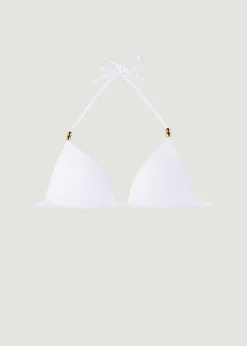 Bikini^Calzedonia Graduated Padded Triangle Bikini Top Casablanca 628C - White 3D