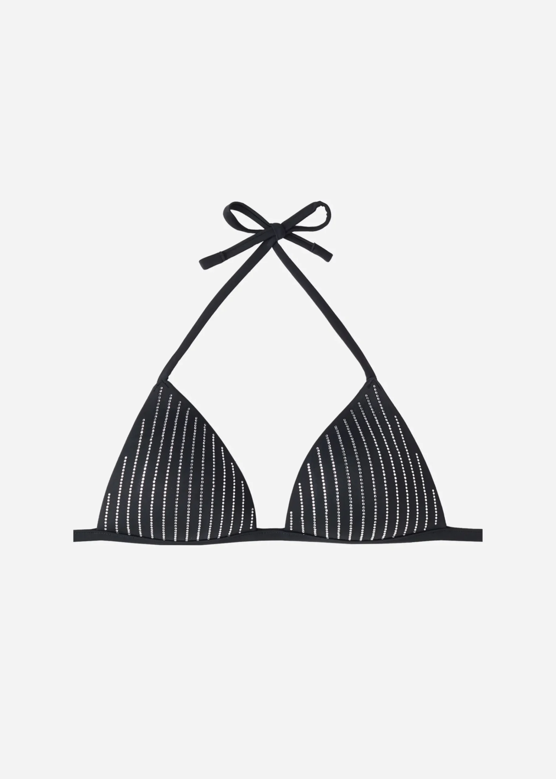 Bikini^Calzedonia Graduated Padded Triangle Bikini Top Shanghai 623C - Black Rhinestone