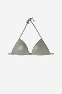 Bikini^Calzedonia Graduated Padded Triangle Bikini Top Antigua 632C - Desert Green Rib