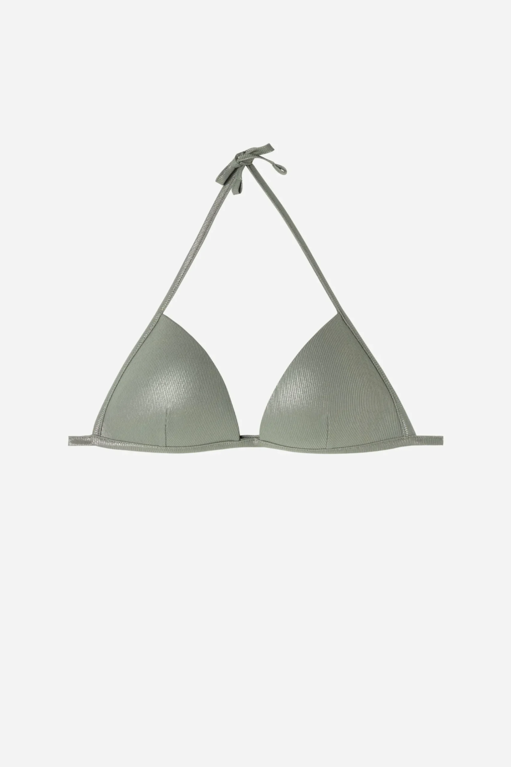 Bikini^Calzedonia Graduated Padded Triangle Bikini Top Antigua 632C - Desert Green Rib