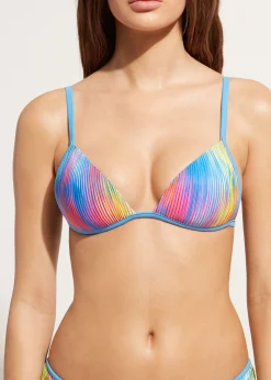 Bikini^Calzedonia Graduated Padded Triangle Bikini Top Maiorca 643C - Rainbow