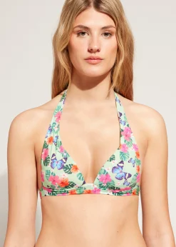 Bikini^Calzedonia Graduated Padded Triangle Bikini Top Malibu 638C - Butterfly Patterns
