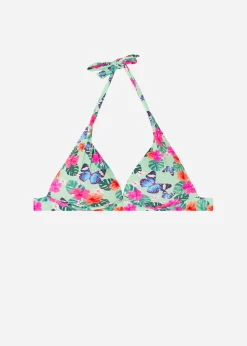 Bikini^Calzedonia Graduated Padded Triangle Bikini Top Malibu 638C - Butterfly Patterns