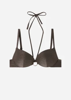 Bikini^Calzedonia Graduated Push-Up Bikini Top Hollywood 559C - Shiny Black