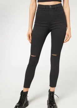 Jeans^Calzedonia High Waist Skinny Jeans 3293 - Black Denim