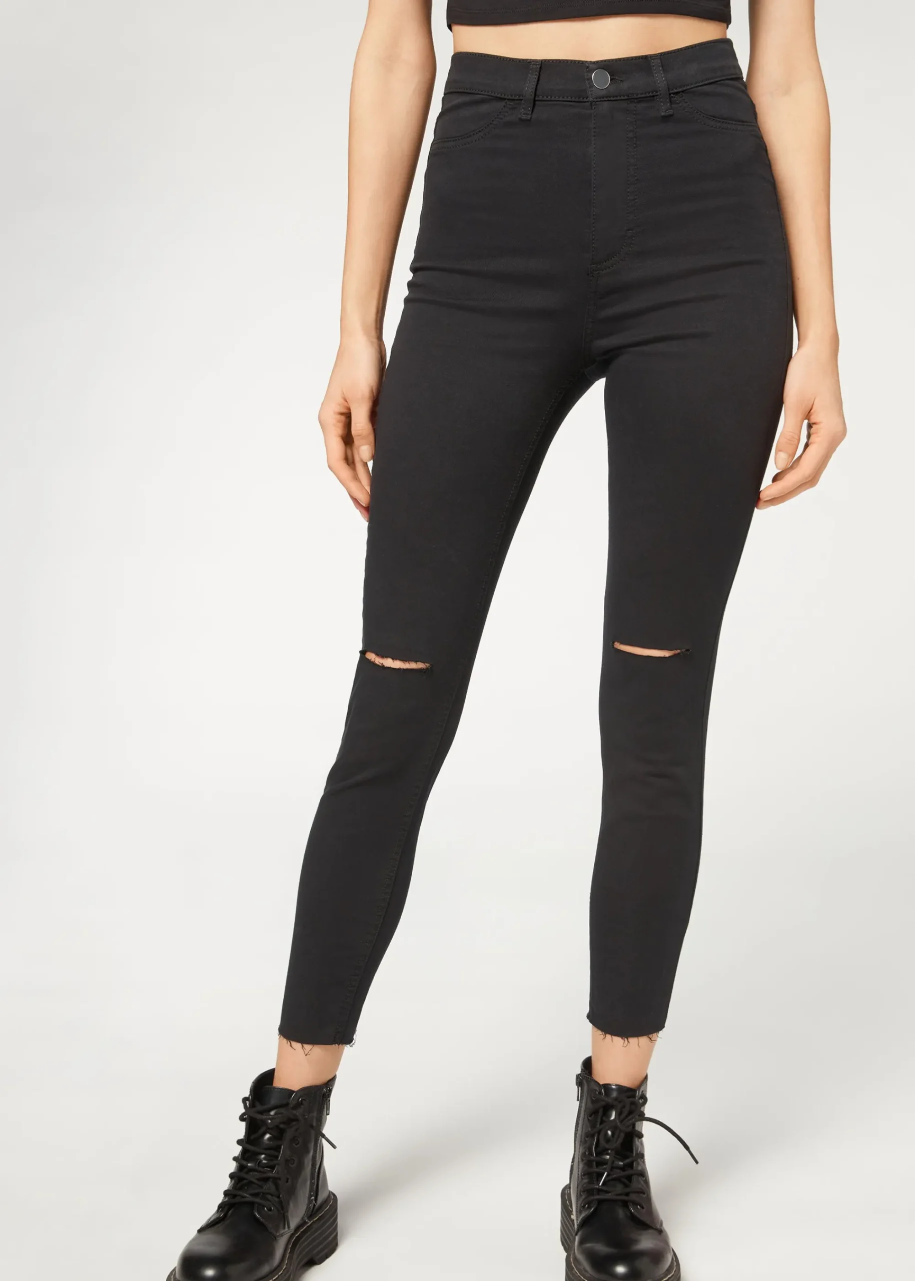 Jeans^Calzedonia High Waist Skinny Jeans 3293 - Black Denim