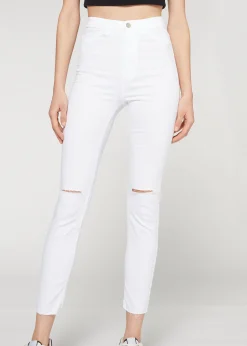 Jeans^Calzedonia High Waist Skinny Jeans 3465 - White Denim