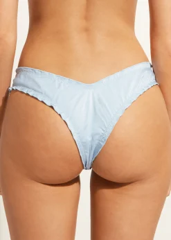 Bikini^Calzedonia High-Leg Brazilian Bikini Bottoms Seychelles 697C - Light Blue Degrade Sequin