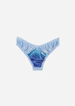 Bikini^Calzedonia High-Leg Brazilian Bikini Bottoms Seychelles 697C - Light Blue Degrade Sequin