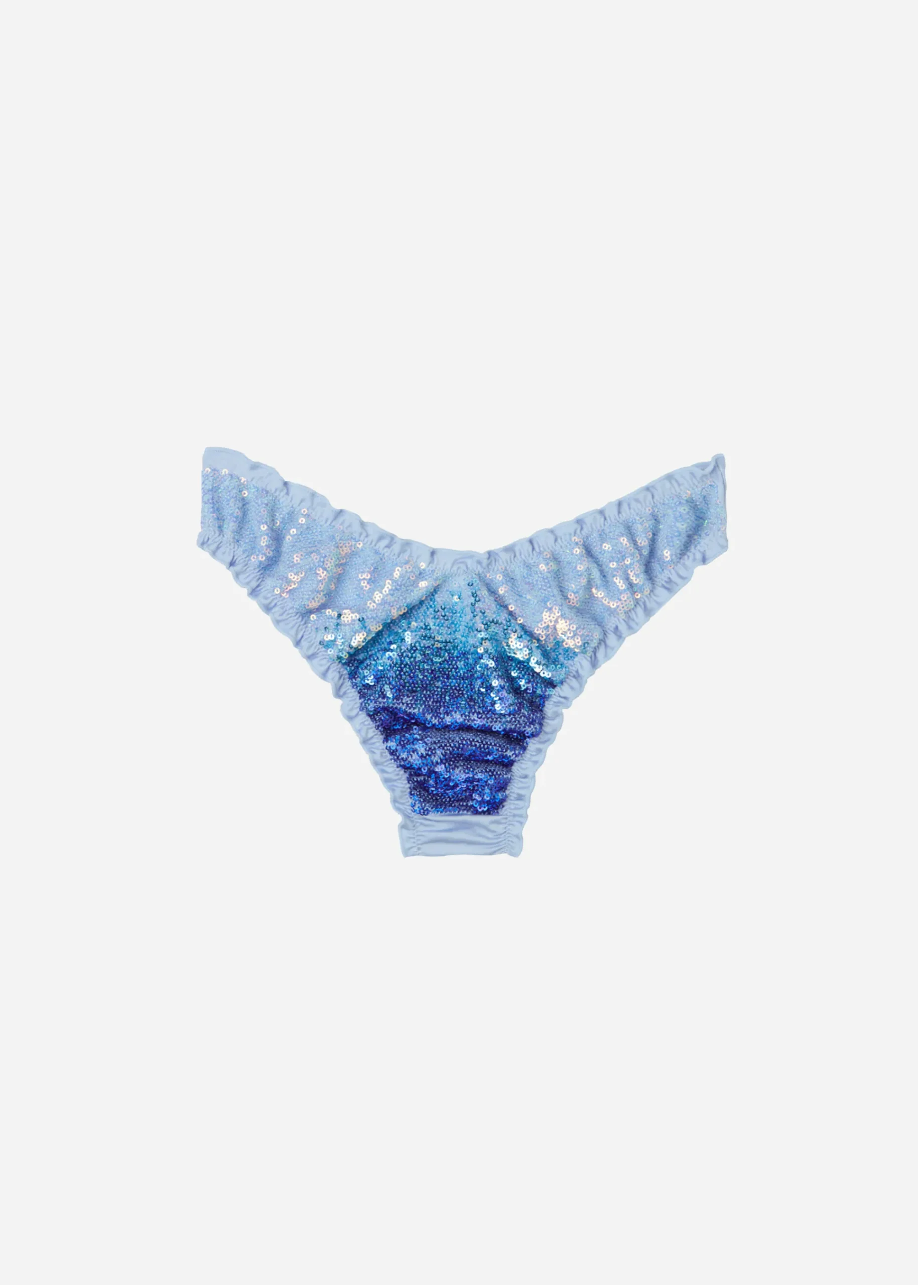 Bikini^Calzedonia High-Leg Brazilian Bikini Bottoms Seychelles 697C - Light Blue Degrade Sequin