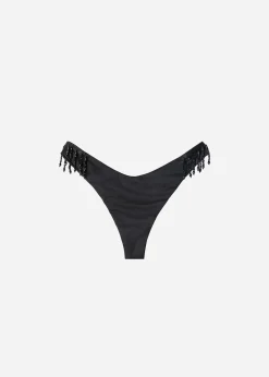 Bikini^Calzedonia High-Leg Brazilian Bikini Bottoms Taipei 702C - Black Crystals