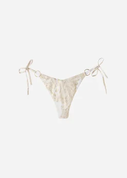 Bikini^Calzedonia High-Leg V-Cut Brazilian Bikini Bottoms Melbourne 631C - Gold Marble