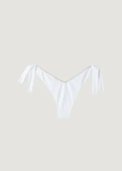 Bikini^Calzedonia High-Leg V-Cut Brazilian Bikini Bottoms Mumbai 618C - White/Light Beige