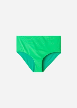 Bikini^Calzedonia High-Waisted Shapewear Bikini Bottoms Indonesia 615C - Shiny Green