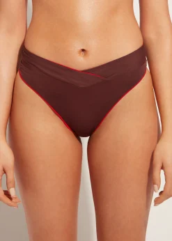 Bikini^Calzedonia High-Waisted V-Cut Bikini Bottoms Indonesia 645C - Summer Red