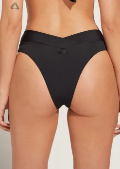 Bikini^Calzedonia High-Waisted V-Cut Bikini Bottoms Indonesia 06 - Black