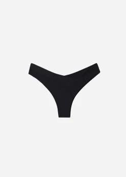 Bikini^Calzedonia High-Waisted V-Cut Bikini Bottoms Indonesia 06 - Black