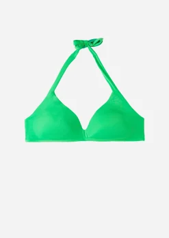 Bikini^Calzedonia Indonesia Soft Padded Triangle Bikini Top 615C - Shiny Green