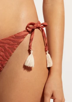 Bikini^Calzedonia Istanbul Bow Brazilian Bikini Bottoms 688C - Brown Animal Print