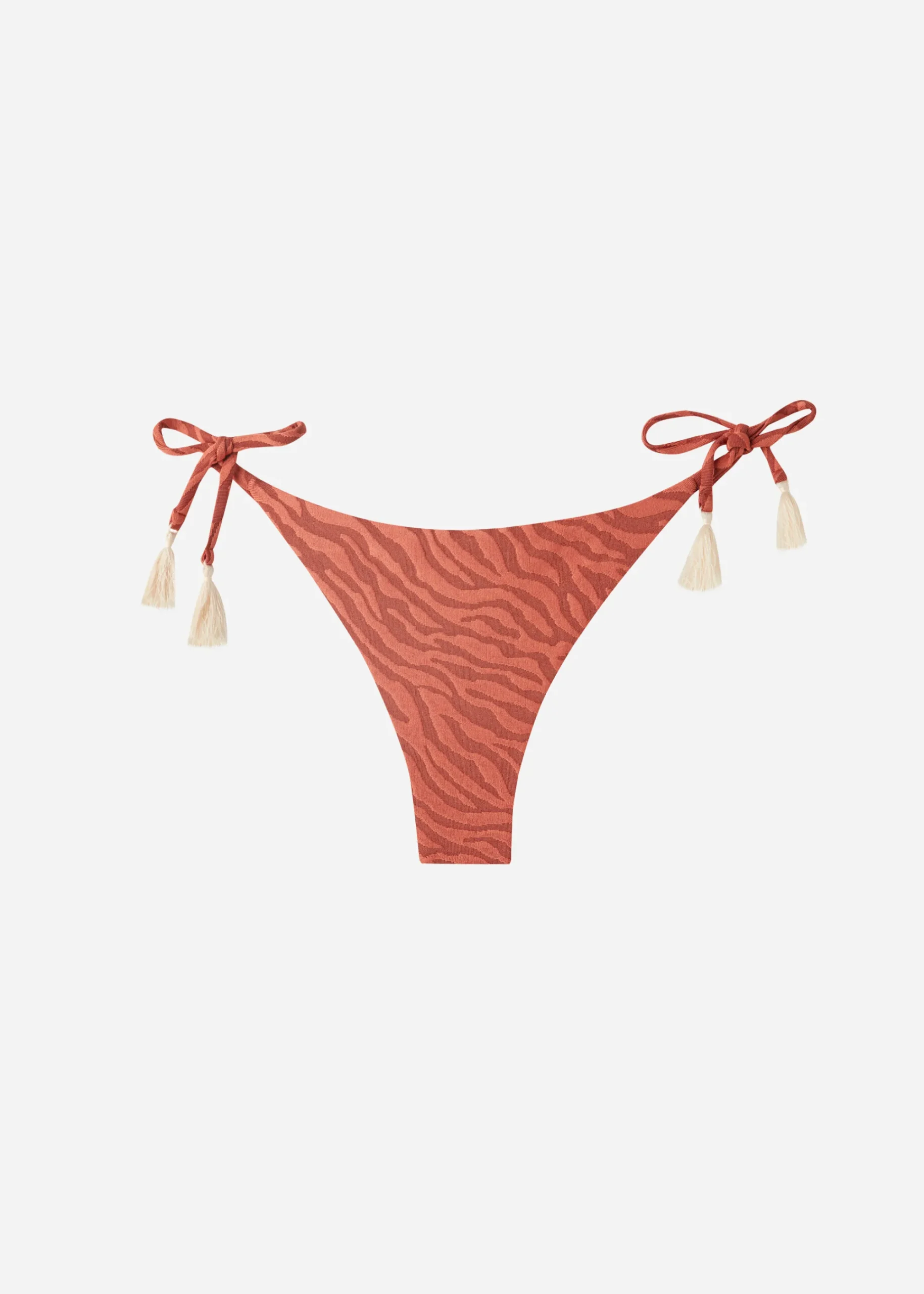 Bikini^Calzedonia Istanbul Bow Brazilian Bikini Bottoms 688C - Brown Animal Print