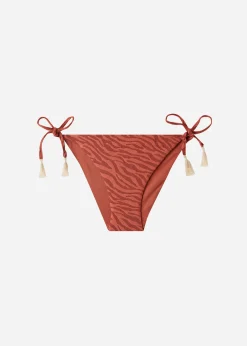 Bikini^Calzedonia Istanbul Zebra Print Bow Bikini Bottoms 688C - Brown Animal Print