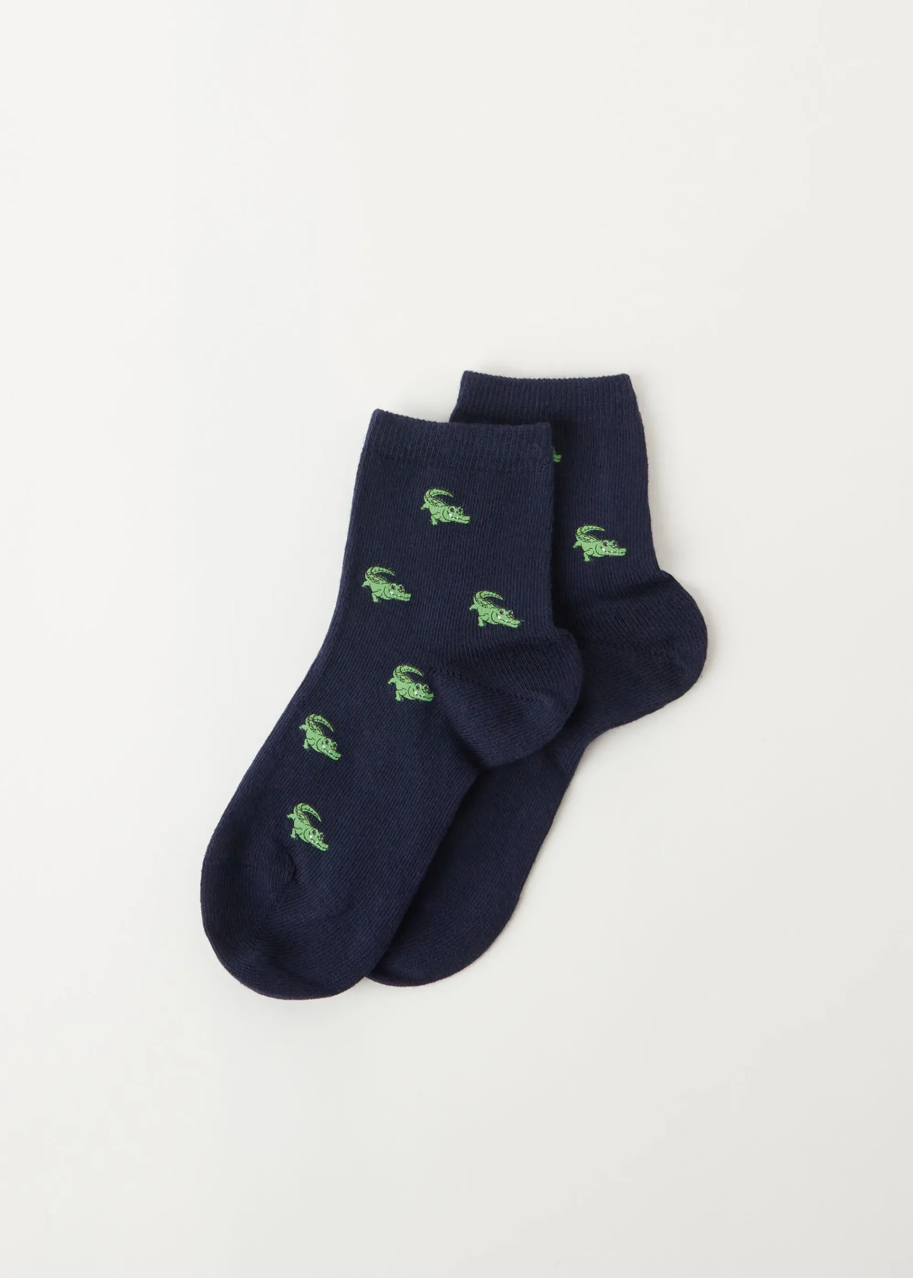 Short Socks^Calzedonia Kids' Animal Print Short Socks 9742 - Blue Crocodile Print