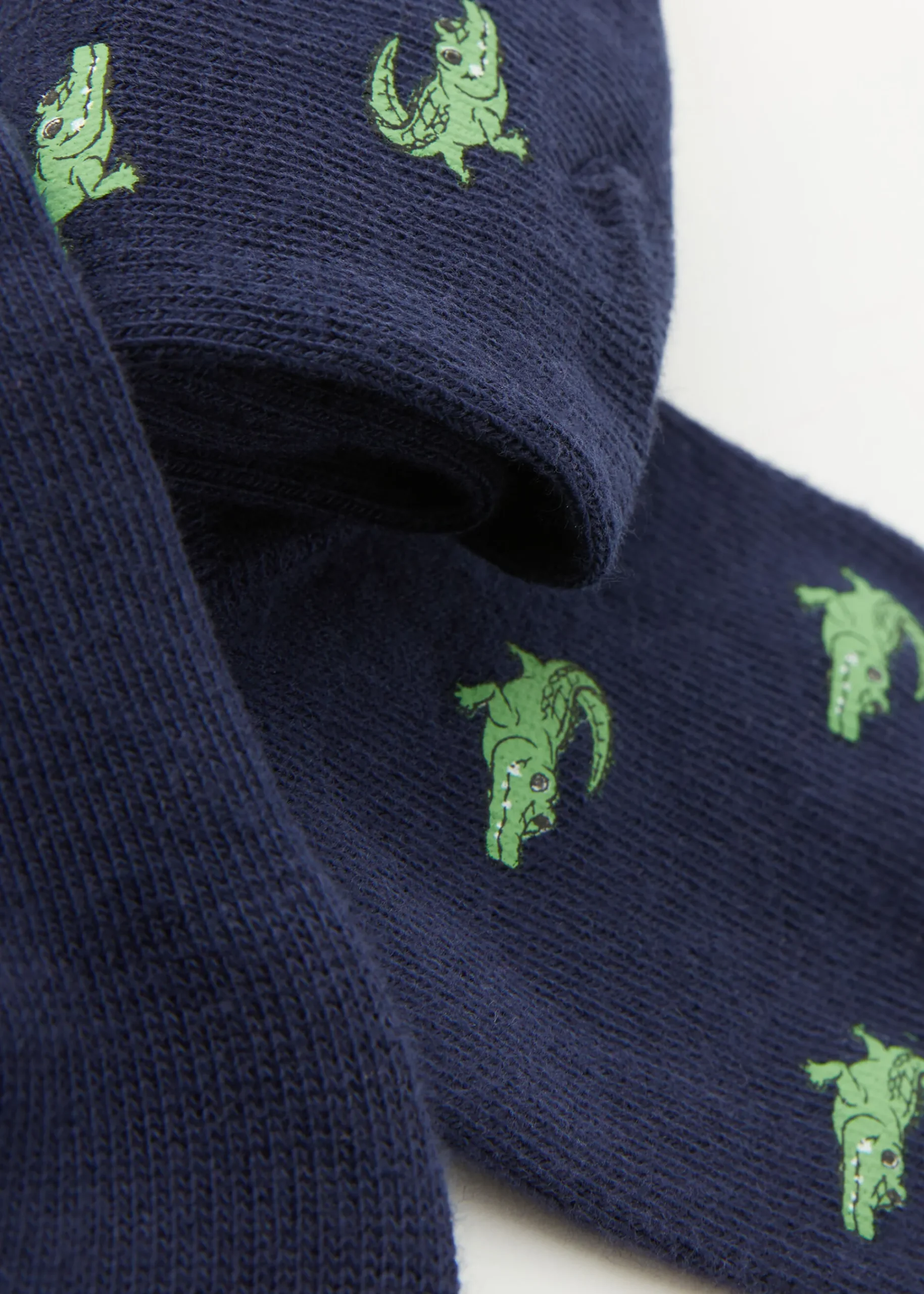 Short Socks^Calzedonia Kids' Animal Print Short Socks 9742 - Blue Crocodile Print