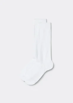 Long Socks^Calzedonia Kids' Breathable Cotton Long Socks 001 - White