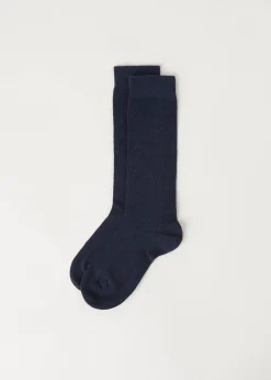 Long Socks^Calzedonia Kids' Breathable Cotton Long Socks 767 - Dark Denim Blue