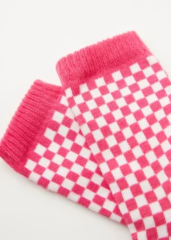 Short Socks^Calzedonia Kids' Check Short Socks 9653 - Fuchsia Check