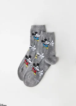 Short Socks^Calzedonia Kids' Disney Short Socks 9757 - Grey Ok Mickey Disney