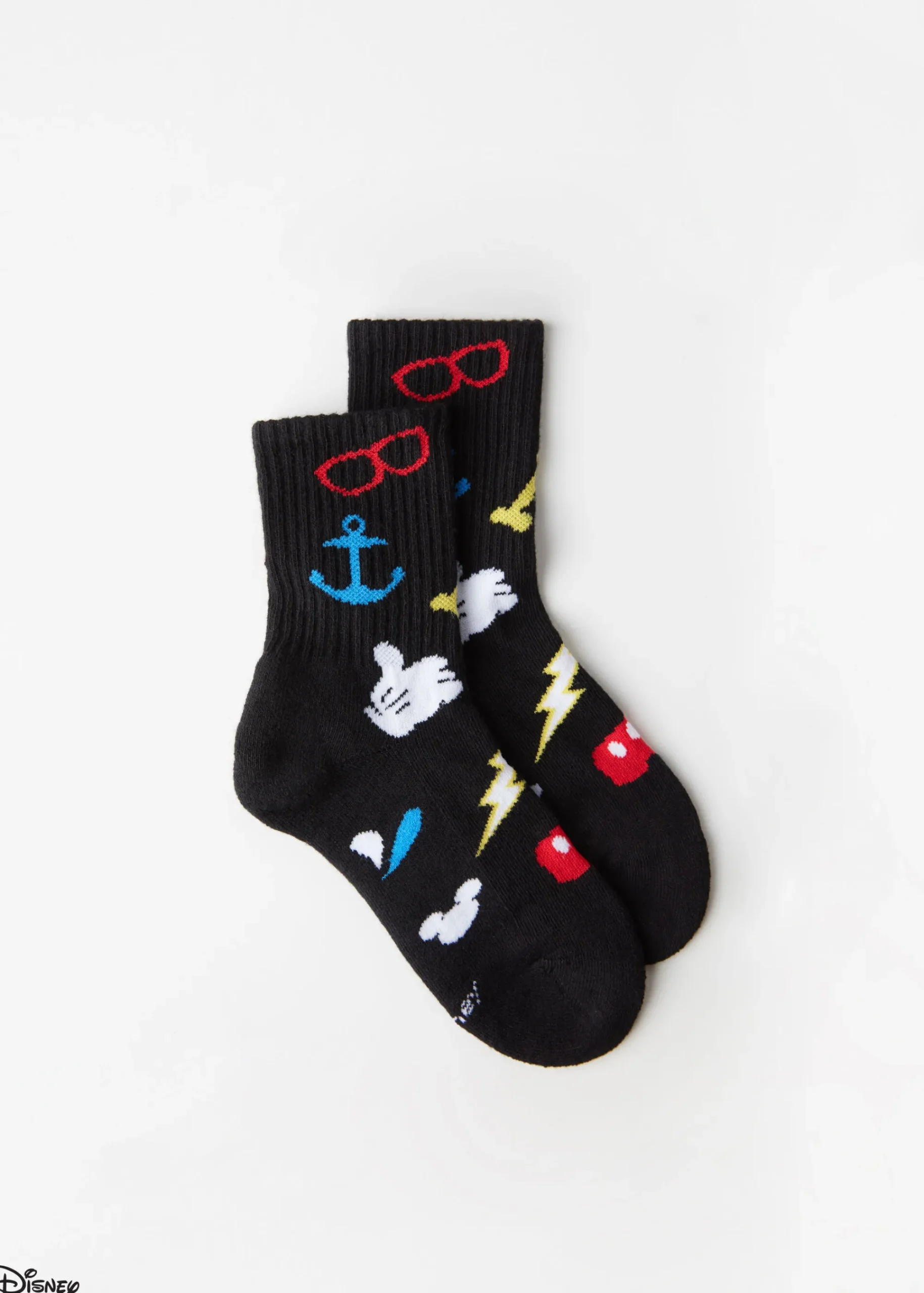 Short Socks^Calzedonia Kids' Disney Short Socks 9711 - Black All-Over Disney
