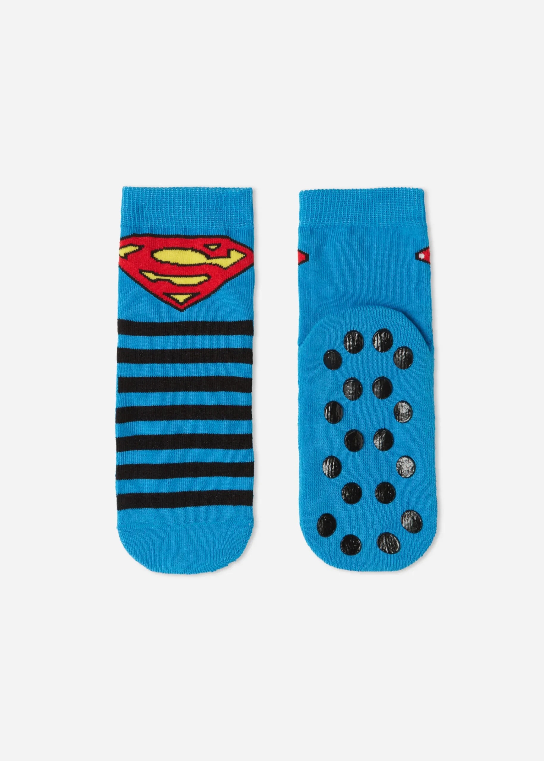 Short Socks^Calzedonia Kids' Non-Slip Superman Socks 9756 - Blue Stripe Superman