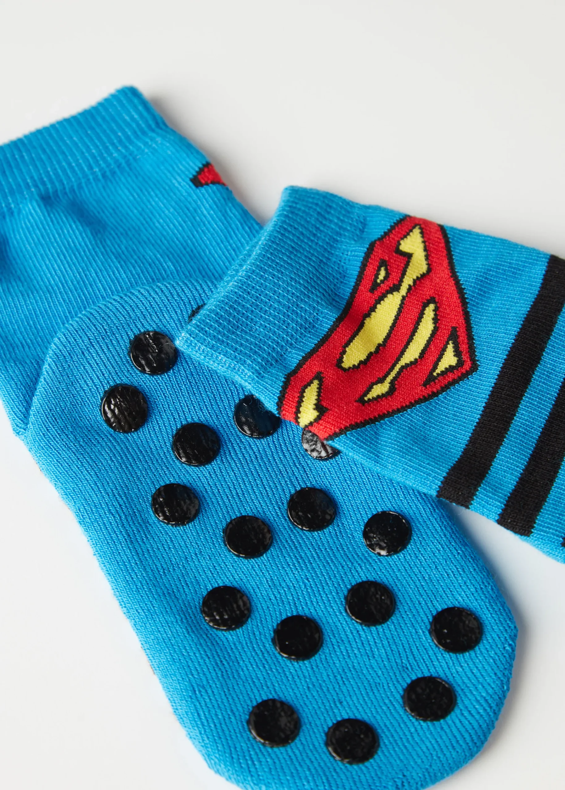 Short Socks^Calzedonia Kids' Non-Slip Superman Socks 9756 - Blue Stripe Superman